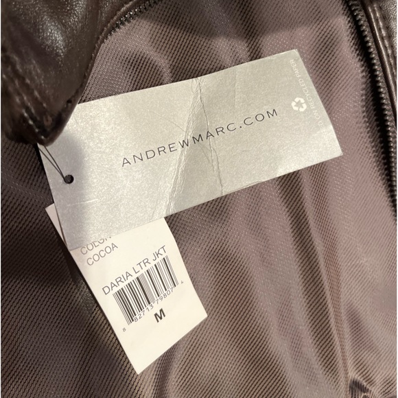 Women’s NWT Andrew Mark Fur And Leather Coco Brown Zipper Up Jacket Size Medium - Picture 11 of 13